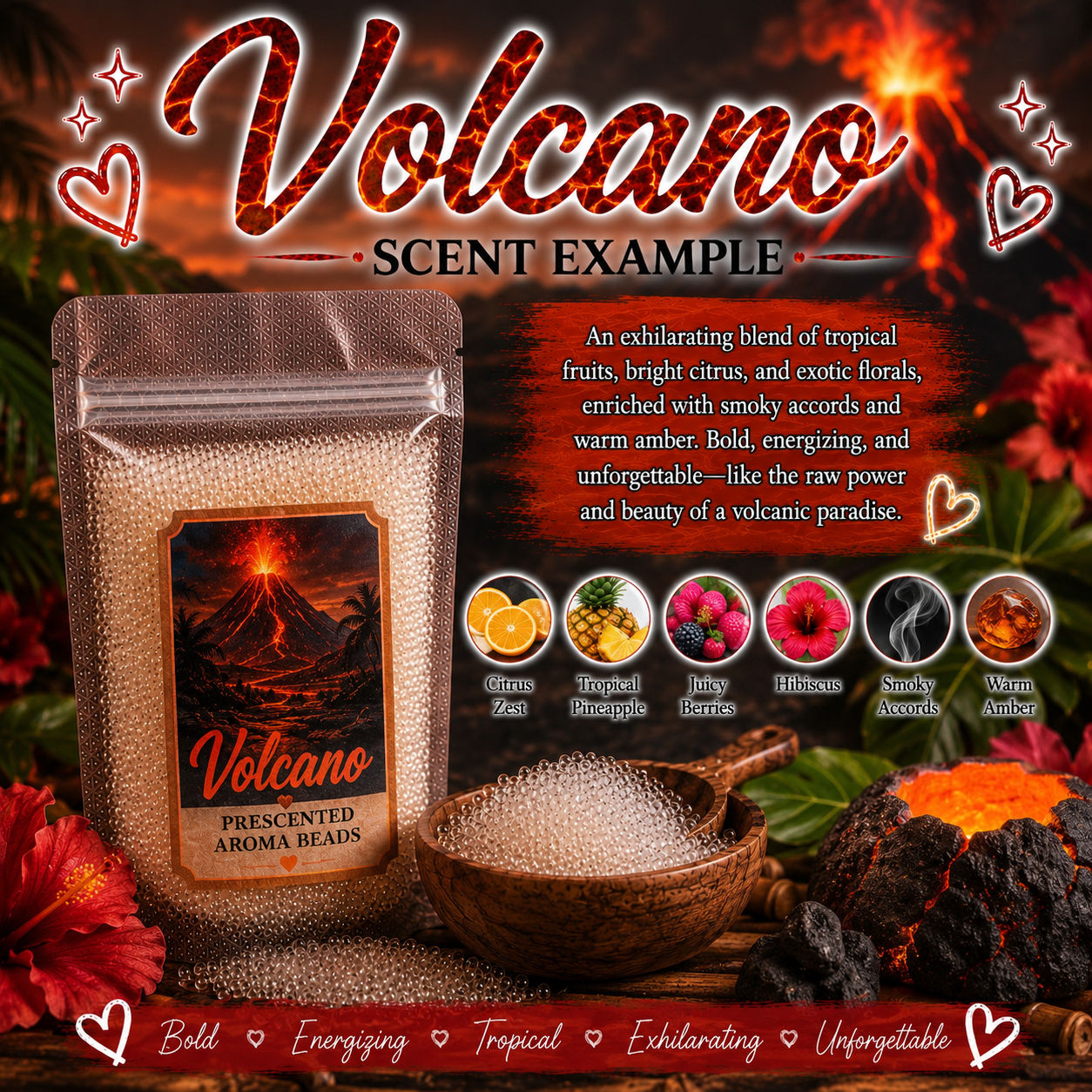 Volcano (clear) Type Pre-Scented Aroma Beads