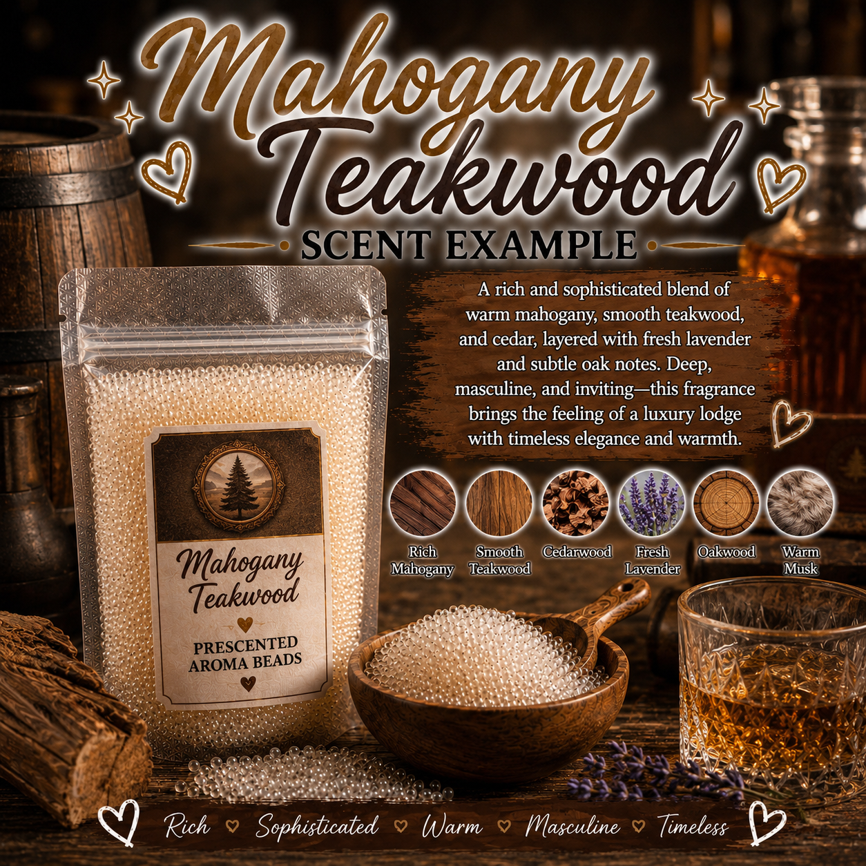 Mahogany Teakwood Type Pre-Scented Aroma Beads