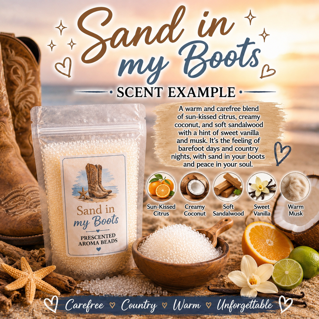 Sand In My Boots Type Pre-Scented Aroma Beads