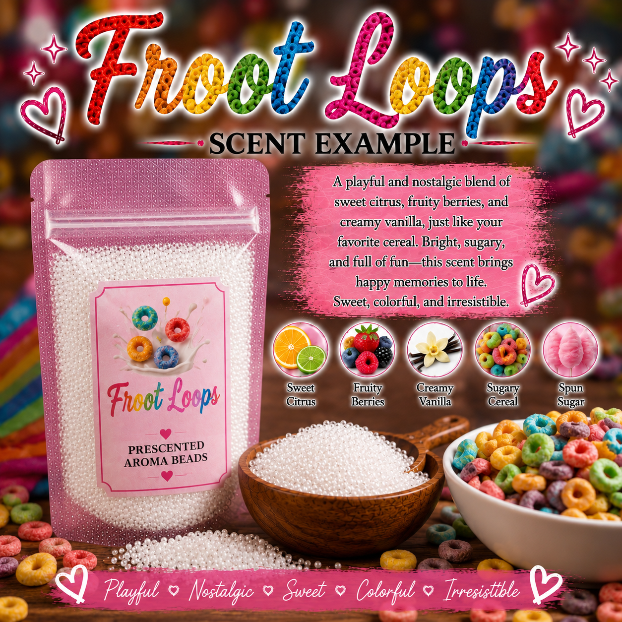 Froot Loops Type Pre-Scented Aroma Beads