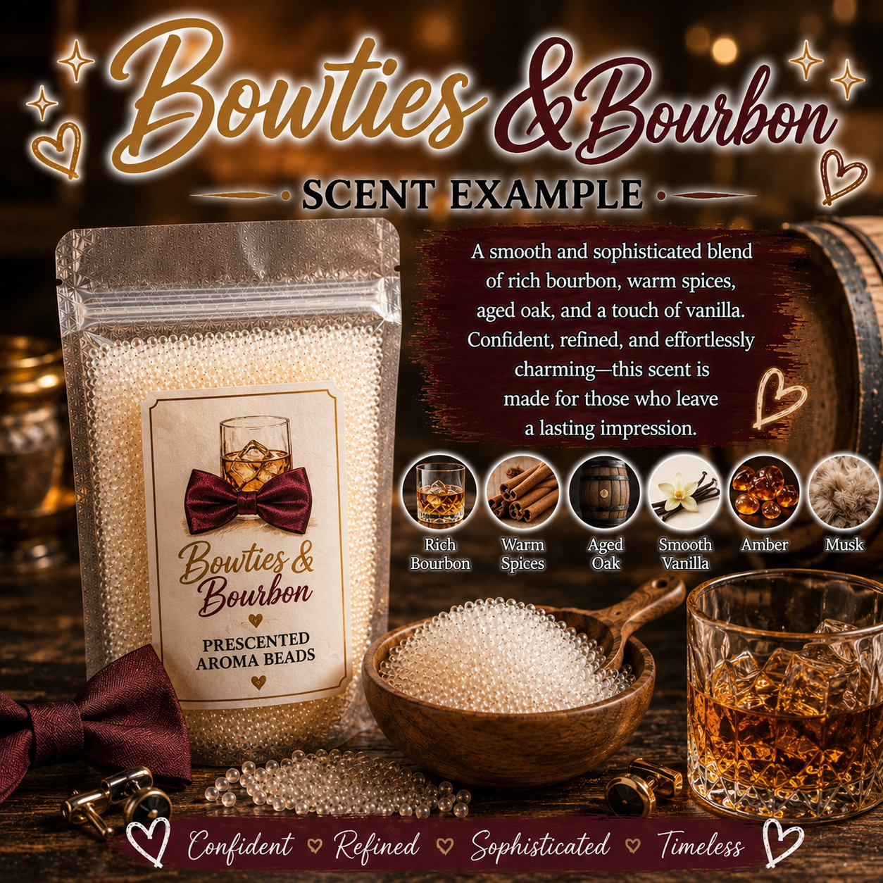 Bowties and Burbon Type Pre-Scented Aroma Beads
