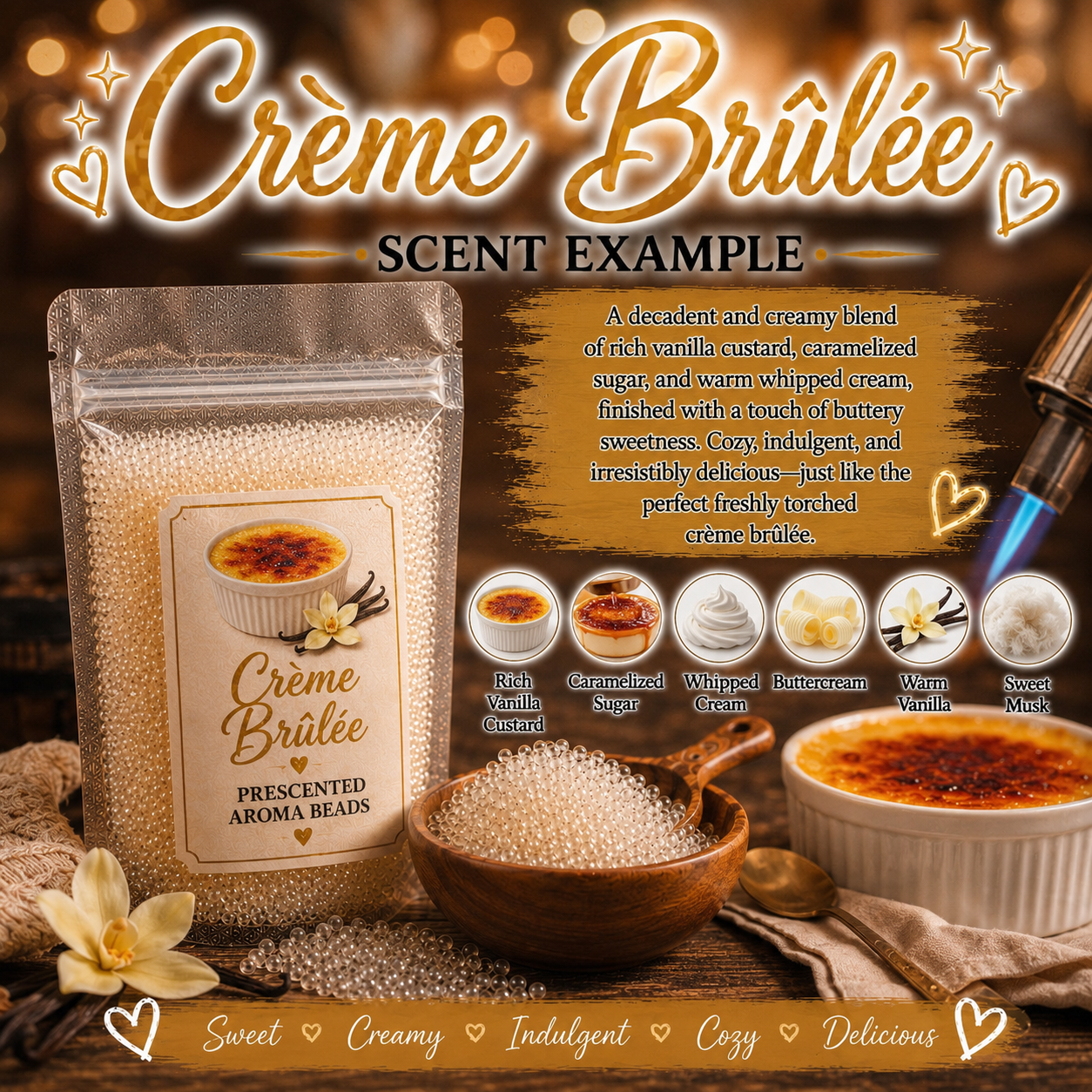 Creme Brulee Type Pre-Scented Aroma Beads