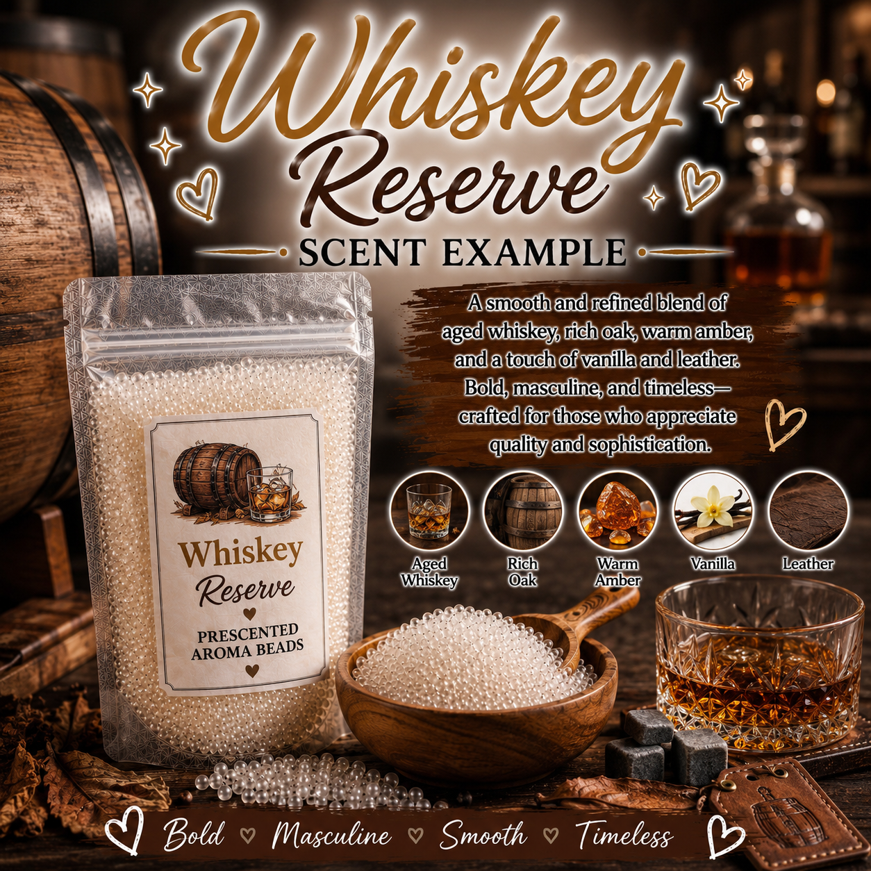 Whiskey Reserve Type Pre-Scented Aroma Beads