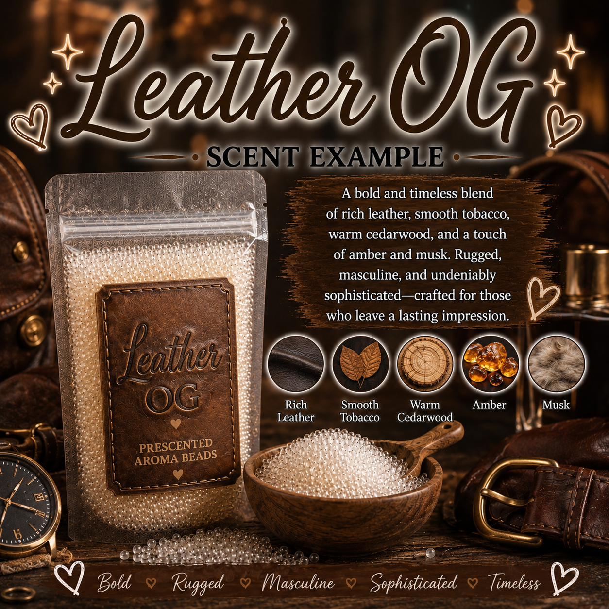 Leather OG Type Pre-Scented Aroma Beads