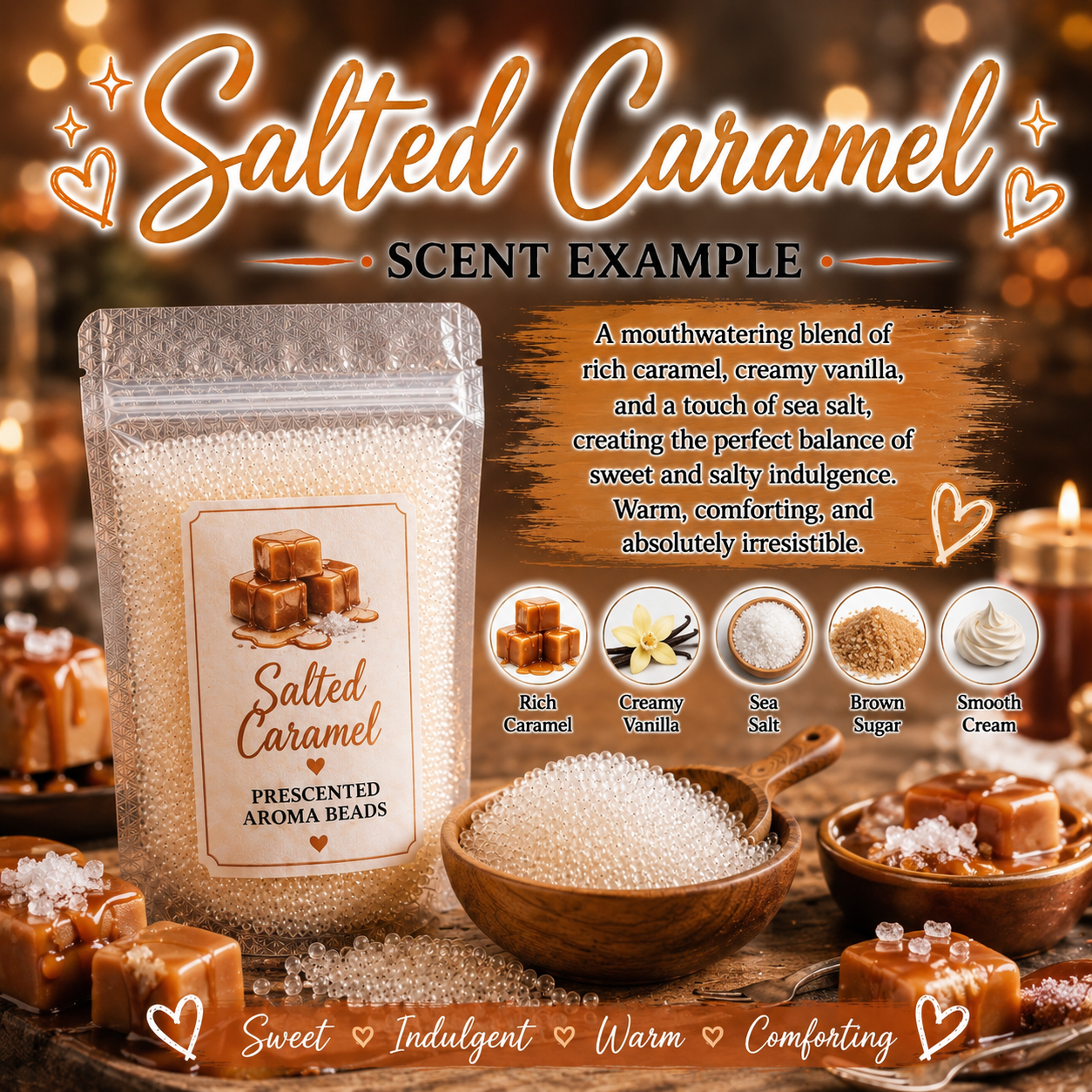 Salted Caramel Type Pre-Scented Aroma Beads