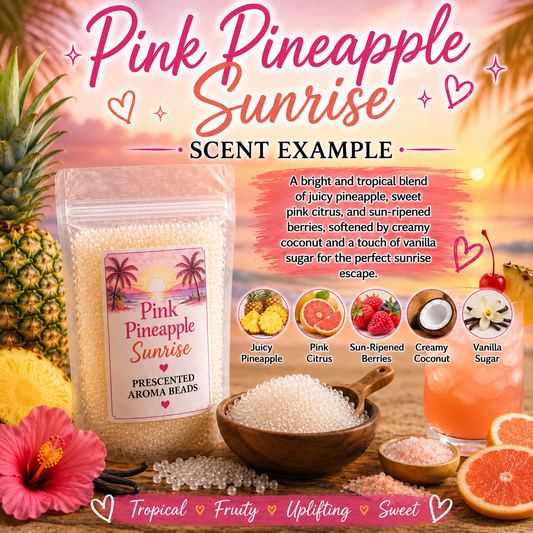 Pink Pineapple Sunrise Type Pre-Scented Aroma Beads