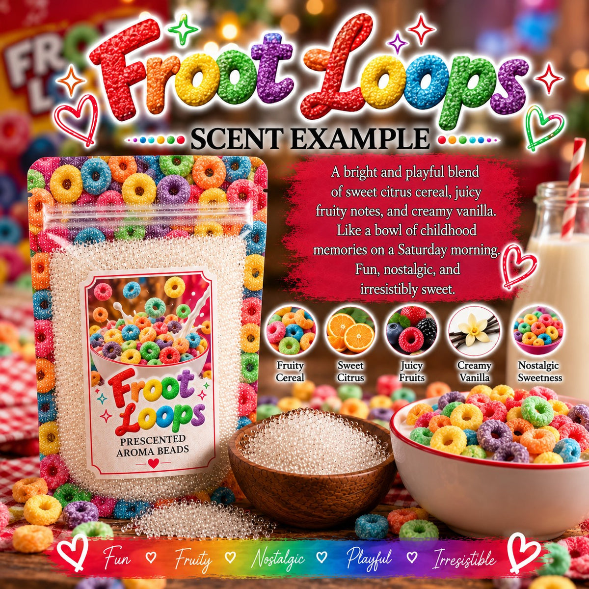 Froot Loops Type Pre-Scented Aroma Beads